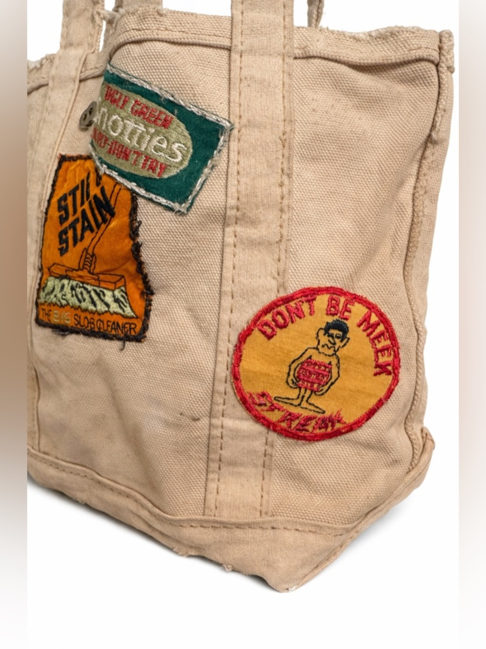 Vintage L.L.Bean Mini Boat & Tote | Distressed Canvas Bag w/ Patches | Rare - Picture 3 of 6